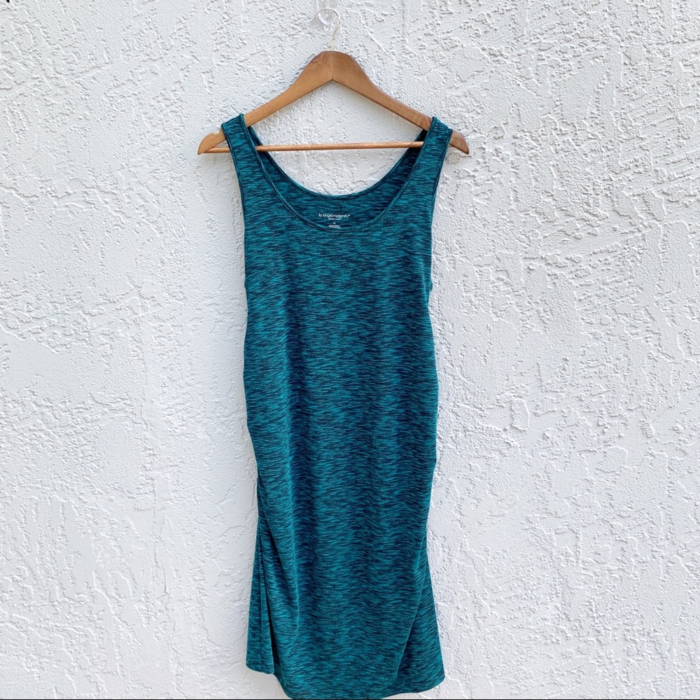 Maternity Sleeveless Knee Length Dress Green SizeM